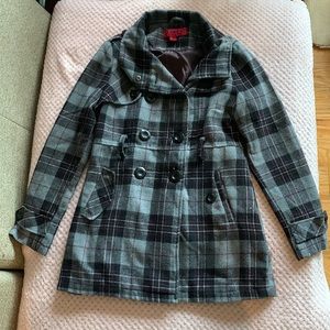 Plaid gray medium (women) pea coat